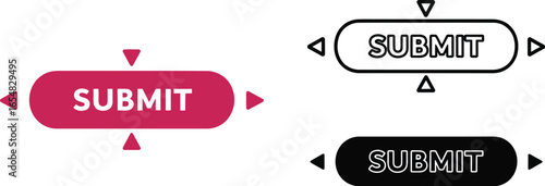 Submit button interface elements for web and app design