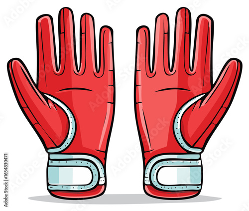 Red gloves, vector illustration