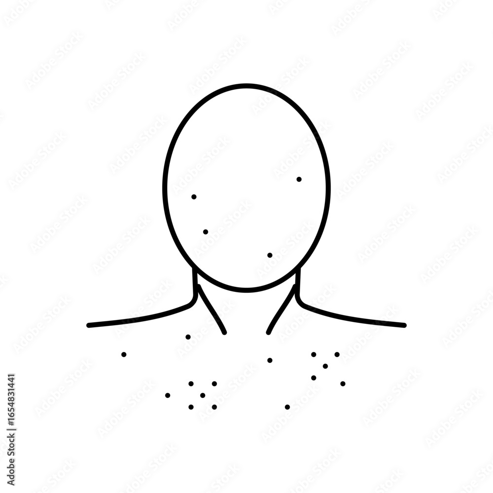 Fototapeta premium acne adolescence puberty line icon vector illustration