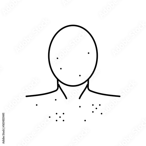acne adolescence puberty line icon vector illustration