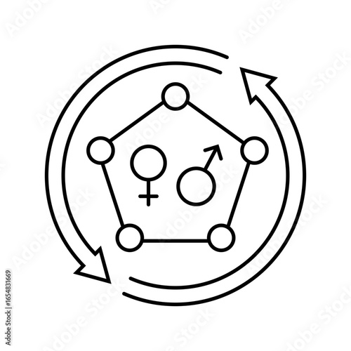 hormonal changes adolescence puberty line icon vector illustration