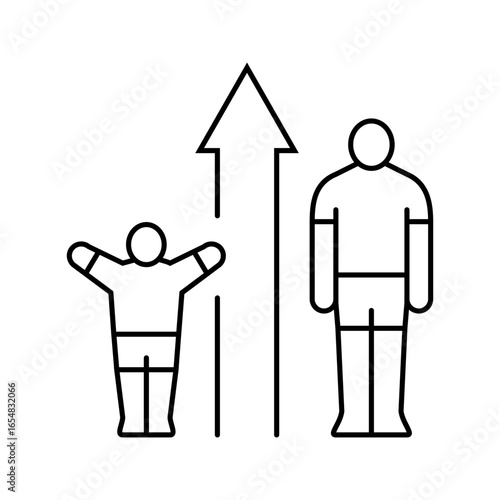 height increase adolescence puberty line icon vector illustration