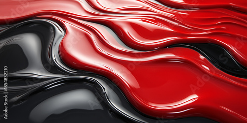 Abstract Red and Black Liquid Paint Texture – Glossy Halloween Horror Background for Design Projects