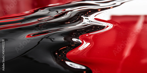 Abstract Red and Black Liquid Paint Texture – Glossy Halloween Horror Background for Design Projects