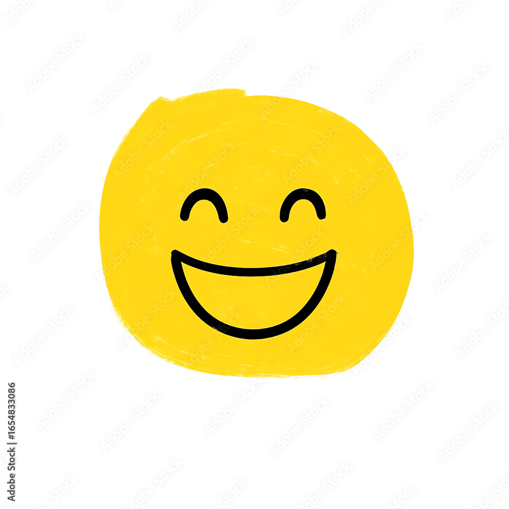 Fototapeta premium Joyful Smiley Face Illustration A Happy Yellow Emoji Design