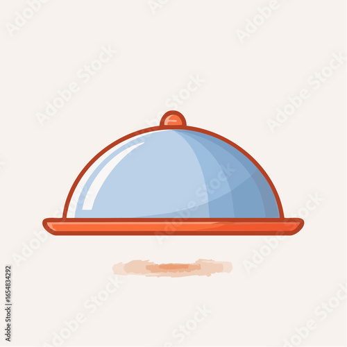 Simple Cartoon Dish Cover Illustration