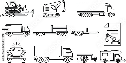 Diverse vehicle collection for transport and construction needs