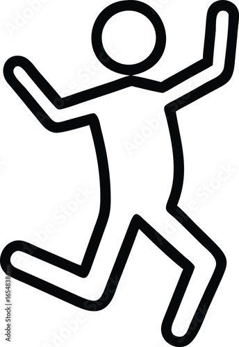 Dynamic person jumping action illustration