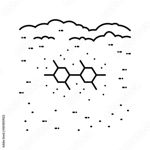 soil contamination pcb line icon vector illustration