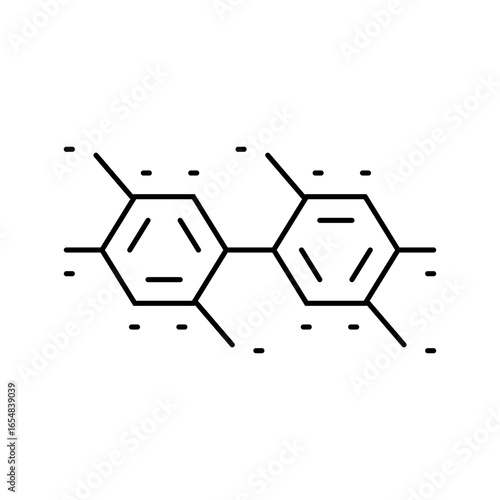 pcb molecule structure line icon vector illustration
