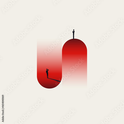 Business inequality vector concept. Symbol of unequal opportunities, discrimination, injustice. Minimal design eps10 illustration