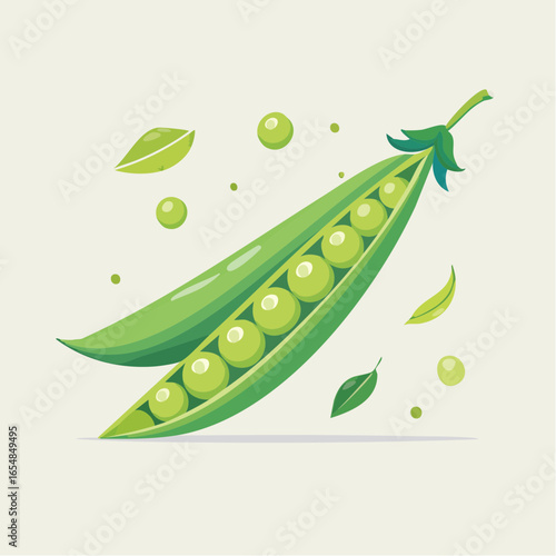 Green Pea Pod Illustration