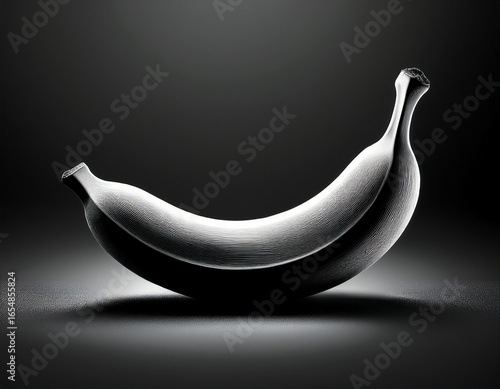 black silhouette of single banana