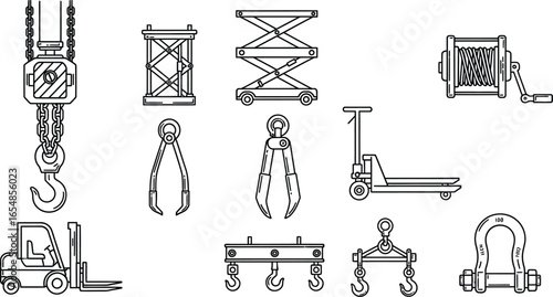 Heavy lifting equipment collection for industrial and construction needs