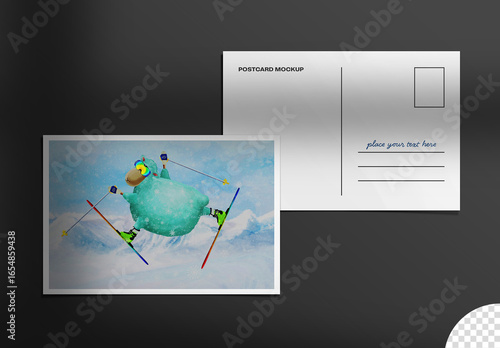 Stationery Postcard Flaylay Mockup