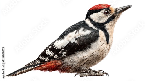 Side view of a woodpecker