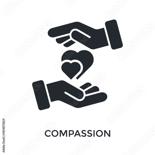 Compassion Icon Glyph Style. Vector Illustration For Graphic Design