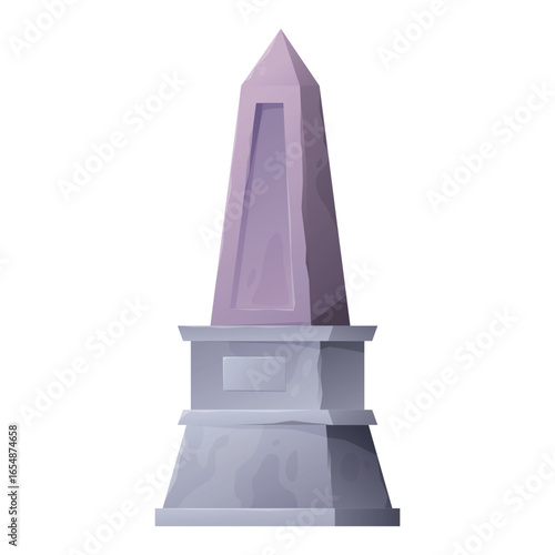 Vector illustration of an obelisk showing a solemn tribute to the deceased, conveying the essence of memory in a minimalist style.