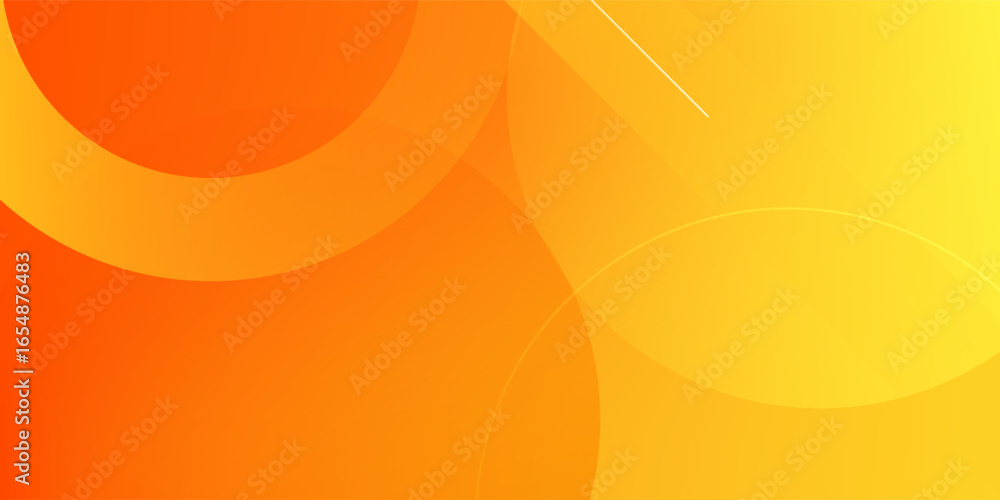 Vibrant orange and yellow background with abstract circular patterns. The background is smooth and bright, featuring orange and yellow hues. Colorful gradient background with copy space.