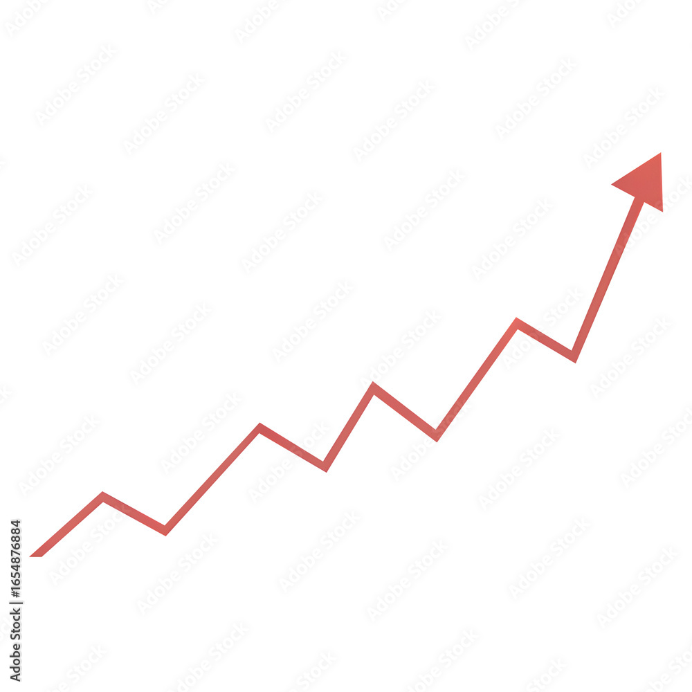 A red line with an arrow pointing upward. The line is curved and has a zigzag pattern A red line with an arrow pointing upward. The line is curved and has a zigzag pattern