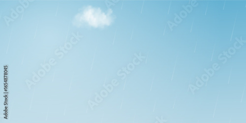 Abstract rainy sky scene with cloud on blue background, minimalist backdrop for banners or presentations
