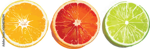 Orange grapefruit and lime slices citrus