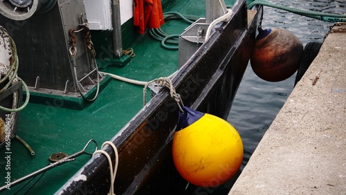protective bumper buoys in the port