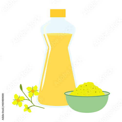 Cooking oils collection with sunflower olive coconut palm butter corn mustard and chili oil