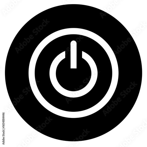 power button icon on metal internet button