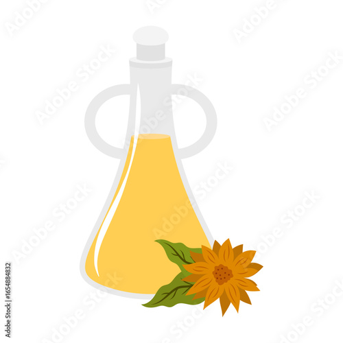 Different bottles of natural oils with seeds and nuts