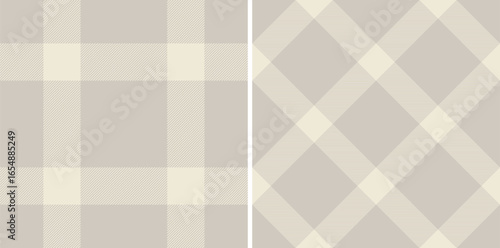 Pattern textile fabric of seamless tartan background with a plaid check vector texture. Set in vintage colors for buffalo fashion in rustic look.