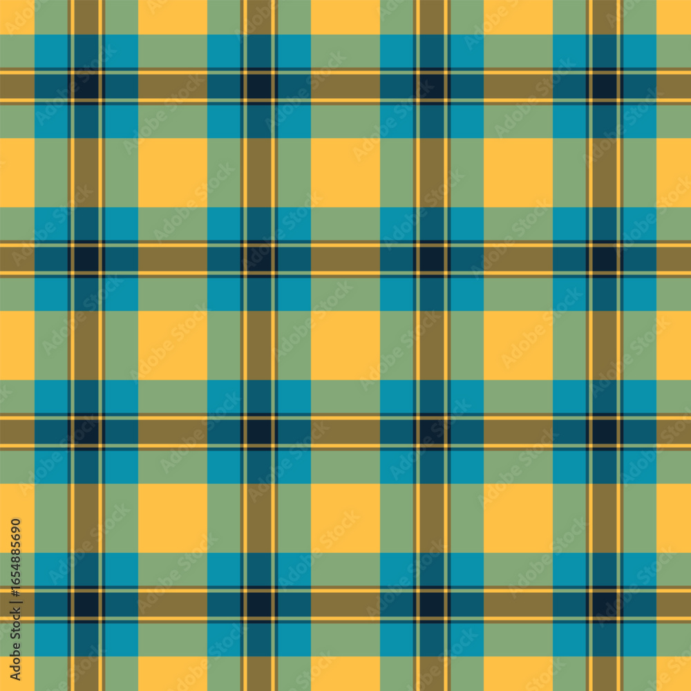 Obraz premium Seamless tartan pattern with bright hues. A classic, repeating textile design perfect for backgrounds, wrapping paper, fabric design and vintage aesthetic projects.
