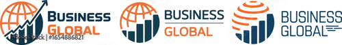 Global Business Logo Set Vector Design