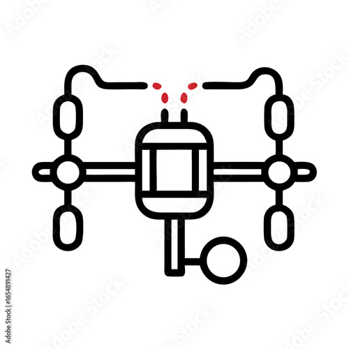 Minimalistic red ellipses on a black backdrop image