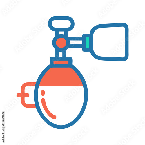 Ambu bag illustration with orange and blue color palette