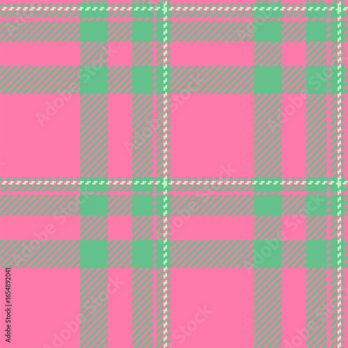 Robe background check vector, customizable texture tartan plaid. Best pattern fabric textile seamless in pink and green colors.