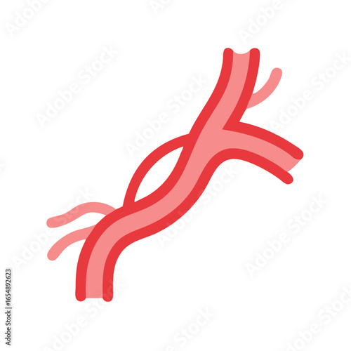 Minimalist illustration of an artery with blood flow