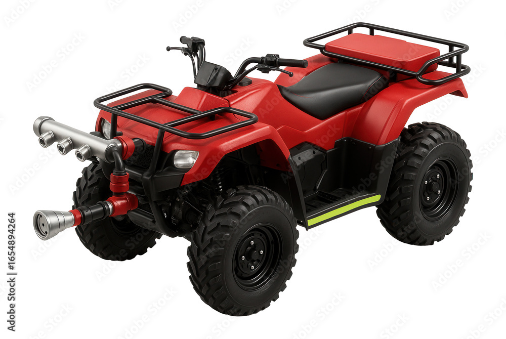 Firefighting ATV with front-mounted water sprayer and rugged tires Firefighting ATV with front-mounted water sprayer and rugged tires