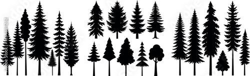 evergreen pine tree silhouettes for forest and nature designs