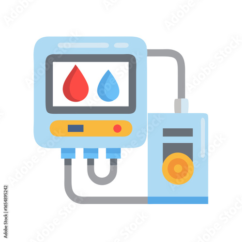 Modern gas water heater with temperature indicator illustration