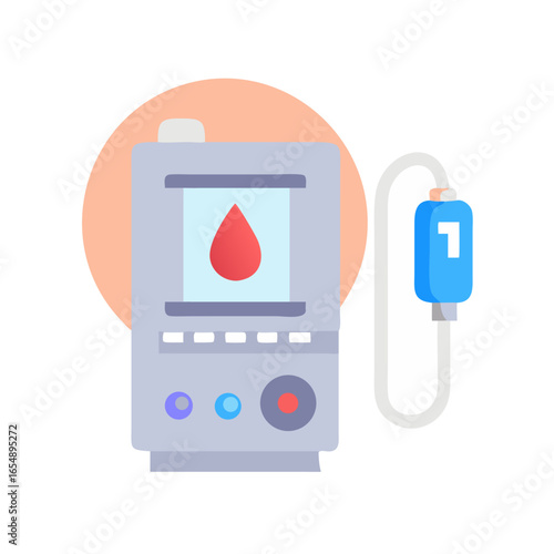 Cartoon style infusion intravenous medical therapy on black background