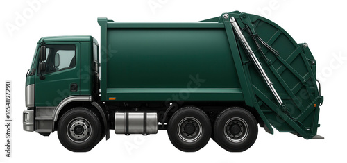 Dual-axle garbage truck with reinforced frame and rear hydraulic lift