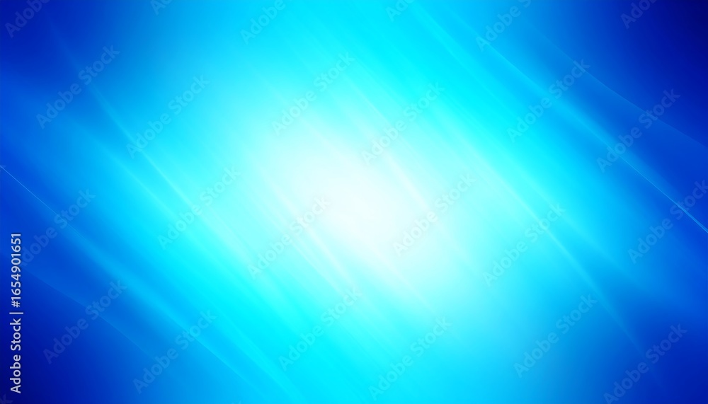 Fototapeta premium A vibrant, gradient background displays diagonal, light-catching lines, transitioning smoothly from deep blue to bright cyan and white.