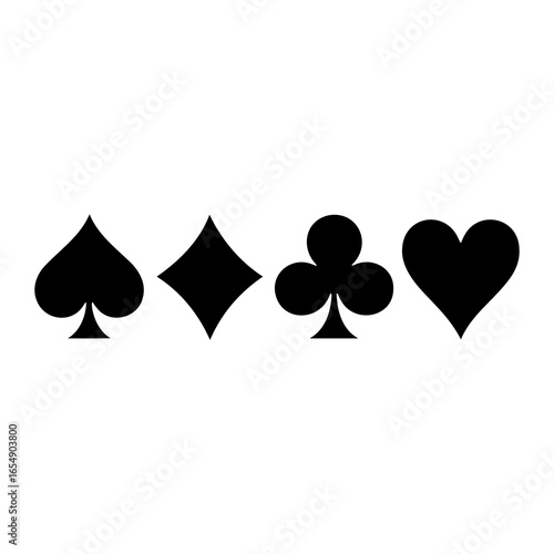 Black spade diamond club heart card suits vector