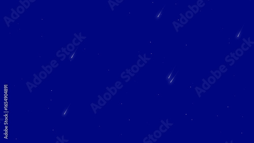 Deep blue night sky filled with shimmering streaks of light, suggesting movement and cosmic wonder.