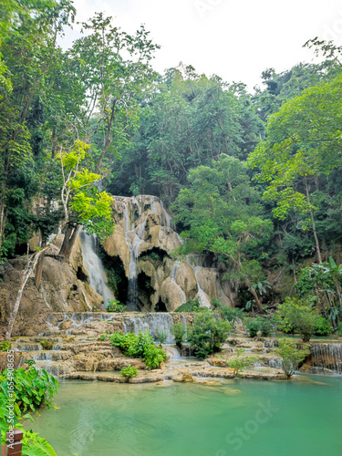 Kuang Si waterfall is the amazing place in Luang Prabang, Laos.