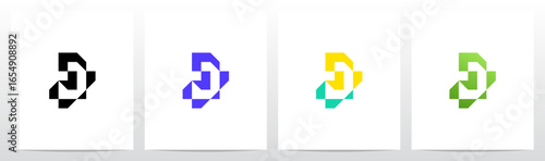 Free Download Cyber Techno Digital Graphic Frame Letter Initial Logo Design J - GFXLoad