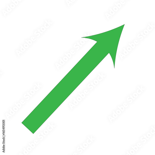 green upward arrow growth success direction progress business icon design isolated on white background.