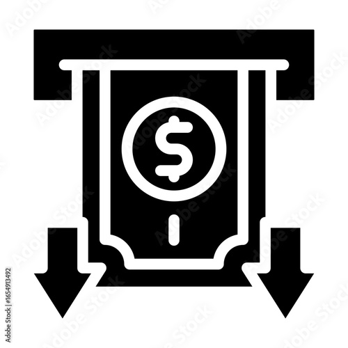 cash withdrawal icon solid style