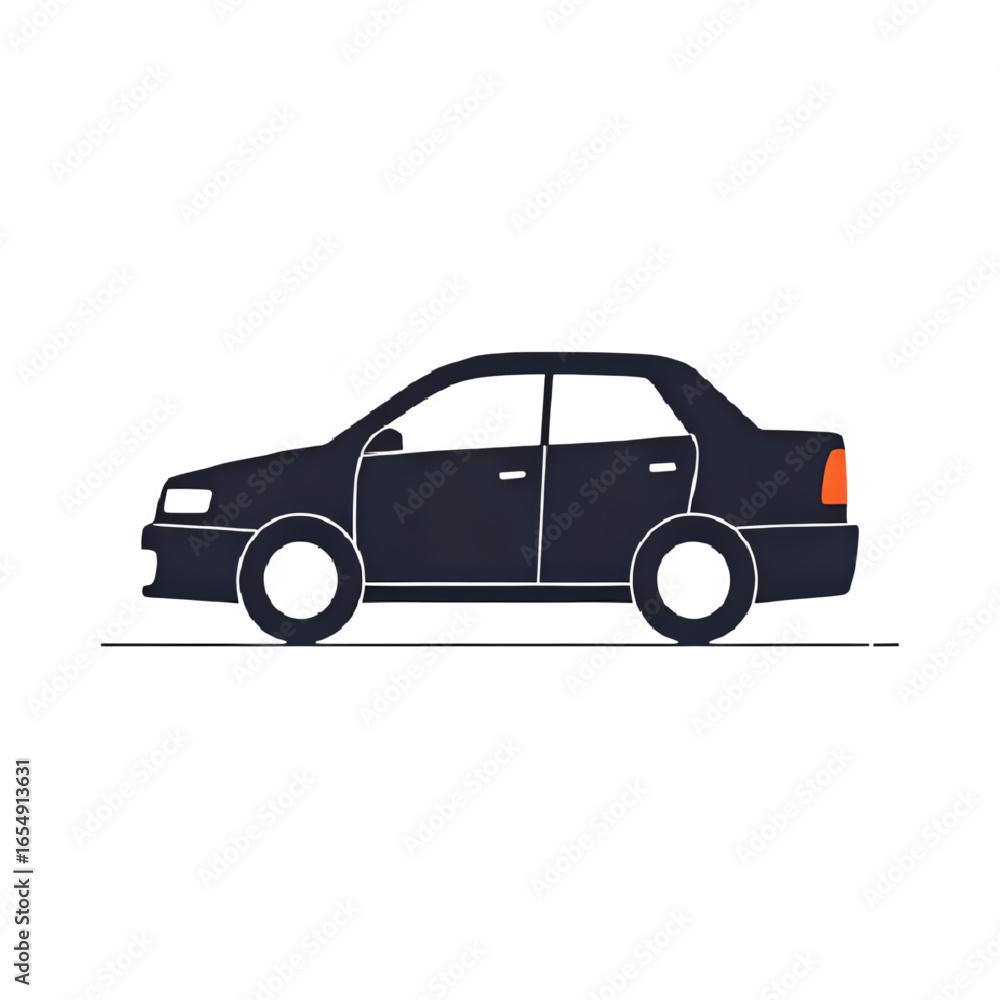 Fototapeta premium Minimalist line icon of a car, scalable vector